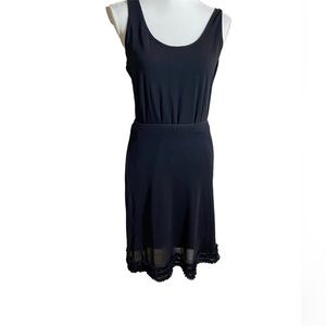 INC Macy’s Black Mesh Lined Skirt With Ruffle Hem Whimsigoth Goth Size Medium